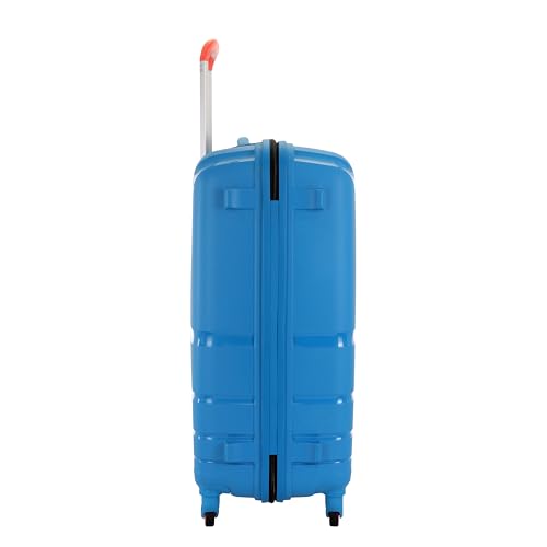 Image of American Tourister Upland Sport 68 CM Medium Checkin Polypropylene (PP) Hard 4 Wheels Spinner Luggage /Suitcase /Trolley Bag for Travel (Mediterranian Blue)