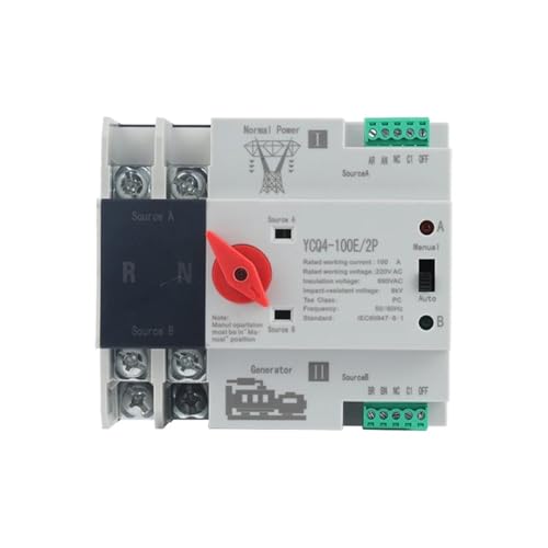 Commutateur de transfert automatique ATS YCQ4-100E rail DIN 2P 100A