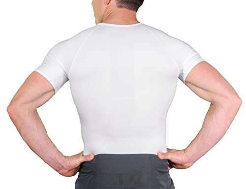 Esteem Apparel ULTRA-SLIM Men'S Compression Shirt To Hide Gynecomastia Moobs Abs Chest Stomach Slimming Shapewear thumb #3