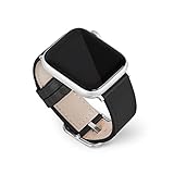 エガーデン(EGARDEN) apple watch バンド レザー アップルウォッチ 41/40/38mm (SE, Series 9/8/7/6/5/4/3/2/1) スクエアバックル本革バンド [ フルグレインレザー 内側撥水加工 ベルトホール10個 アップルウォッチ 革製 交換ベルト ] EG24863AWBK ブラック 【国内正規品】