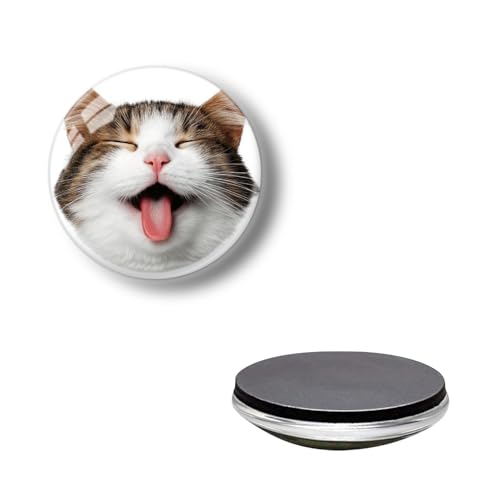 Imán de vidrio con diseño de gato para refrigerador miniatura 1