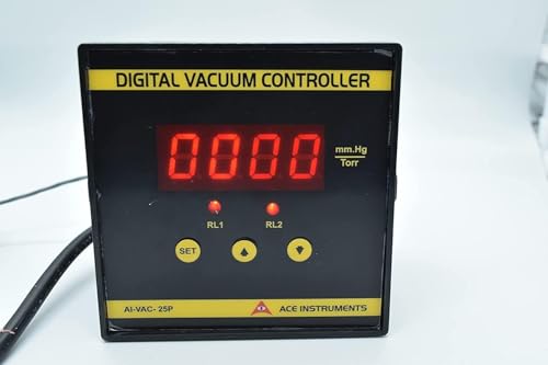 Digital Panel Mount Vacuum Indicator Controller (0 to 760 mm Hg) for Vacuum Distillation and Reactors, Equipped with Calibration Certificate, Model: AI-VAC1