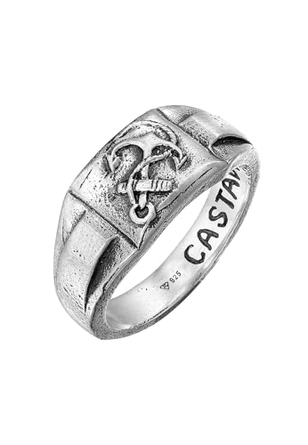 Bague homme argent 925 style biker HG Haze & Glory, la bague sceau ancre pour l'aventure