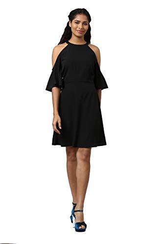 Image of Harpa Women's Polyester Fit and Flare Knee-Length Dress Pack of 1
