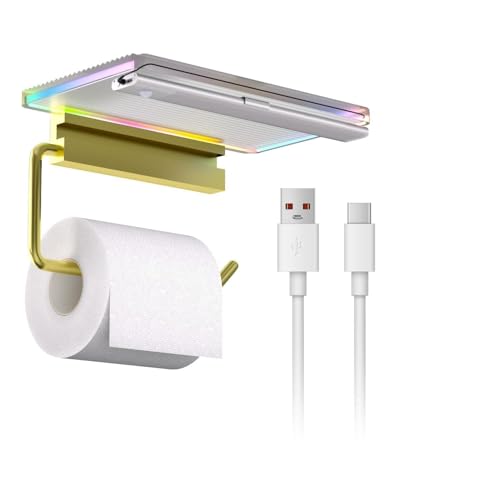 Toilet Paper Holder with RGB Light