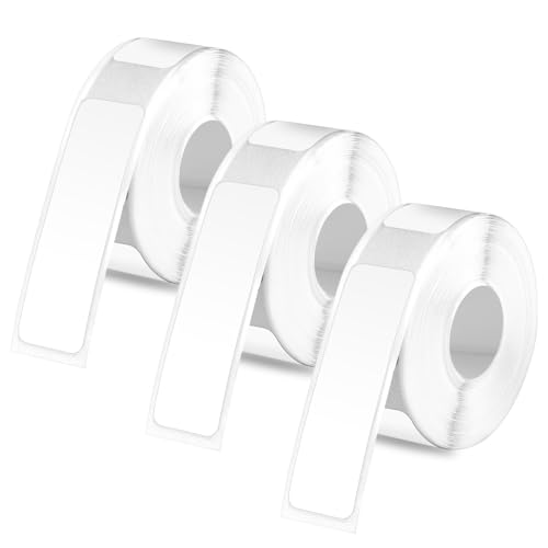 480uds/3 Rollos Cintas de Etiquetas Blancas para Phomemo D30, 12x50mm Autoadhesivas Papel Térmico Cinta Adhesiva para Etiquetas para Oficina Suministros para el Hogar