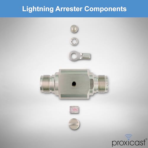 Image of Proxicast Coaxial Lightning Arrester /Suppressor with UHF SO-239 Female Connectors - Pro-Grade Coax Cable Surge Protector for RF, HF, VHF, UHF, CB, Ham, Two-Way Radio and Other Antennas (ANT-233-002)