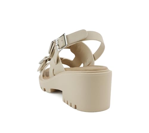 Image of Soda inchRebirth inch ~ Women Open Toe Fisherman Multi Strap Buckle Lug Sole Low Block Heeled Sandals