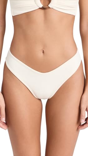 Montce Women's Lulu Bikini Bottoms, Cream Rib, L