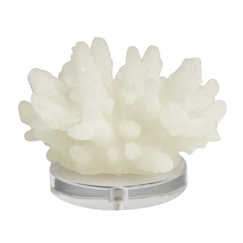 Escultura Decorativa de Coral Blanco Polystone 6" x 5" x 4" miniatura 5
