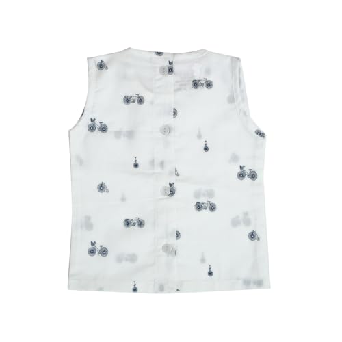 Image of 100% Cotton Printed Back Open Jabla | White Jhabla | for Newborn & Infants | All Season wear Jabala Baby Products | Sleeveless Regular Fit Vest | Assorted Pack of 3| Size - 0-3 Months