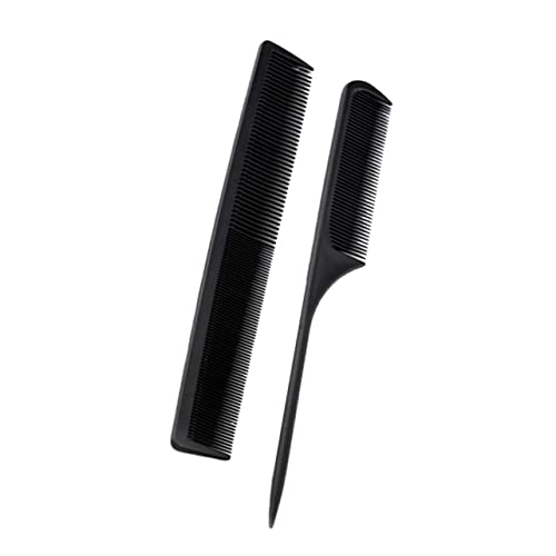 FRCOLOR 2個 くし ヘアコーム 薄毛コーム 櫛 もつれを解く人 ほぐす 女性用ヘアブラシ フェードコーム ドレッサー 男性 ヘアブラシデタングラー スタイリング 理髪コーム Black