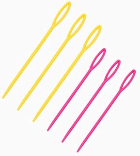 6 Pieces Plastic Sewing Needles, Colorful Weaving and Sewing Needle, Eye Sewing Needles for Children, Learning Needles, Plastic Sewing Needles for Sewing Craft and Kids DIY