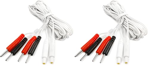 TensCare L CPT 2 Cables para Perfect Tens, Perfect EMS y Perfect PFE, Blanco/Rosa (Paquete de 2)