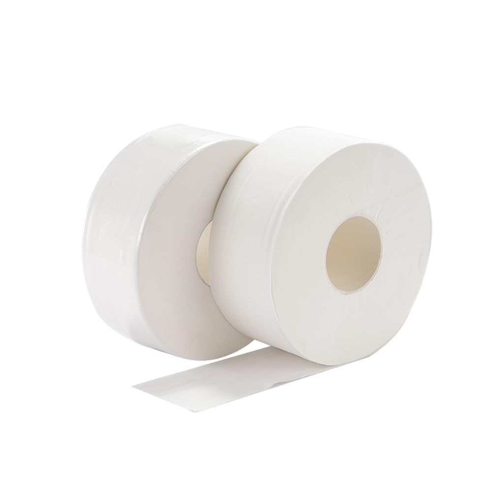 Plees 3-Ply Jumbo Commercial Toilet Paper Roll Bathroom Tissue, 8 in Diameter, 4 Rolls/Case, White