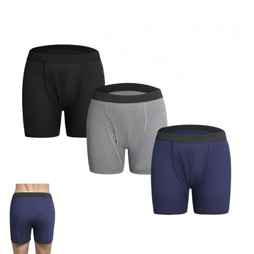 Alldry - Calzoncillos tipo bóxer para hombre Alldry ultra absorbentes para incontinencia, lavable, reutilizable y lavable para ancianos, 3 piezas-A, XXL