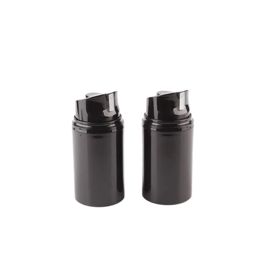 24 Uds Mini botellas negras con bomba de vacío 30-150ml envases dispensadores de crema de loción vacíos(150)