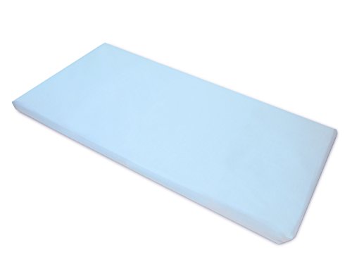 Image of American Baby Company 100% Cotton Percale Fitted Nap Mat Sheet with Elastic Corners 24 inch x 48 inch x 4 inch - Soft & Breathable Rest Mat Sheet or Nap Mat Cover for Daycare, Kindergarten & Preschool, Blue
