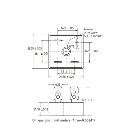 Image of 10 /20 /50 /100 /200Pcs KBPC1010 Bridge Rectifier DIP-4 Square Bridge 10A /1000V(20Pcs)