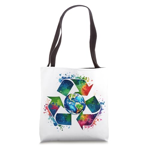 Recycle Symbol with Earth Supporting Earth Day Every Day Tote Bag