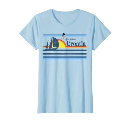 Kroatien - Strand Retro 70er 80er Jahre Segelboot Sonnenuntergang Vintage