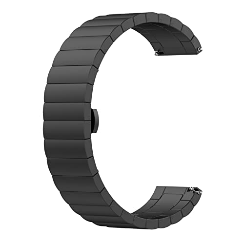 Bracelet en acier inoxydable de boucle papillon compatible avec montre connectée mini bandeau