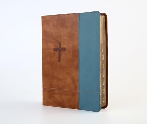 Image of The Barbour Simplified Kjv--Large Print [Rust & Stone Cross]