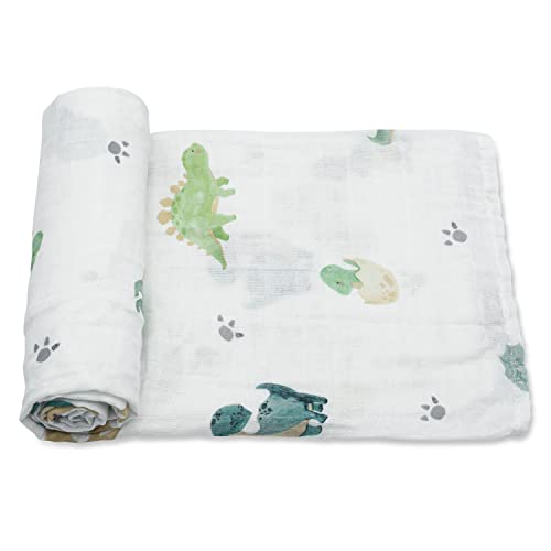 Image of ADDISON BELLE Baby Swaddle Blanket - 100% Muslin Cotton Unisex Soft Swaddle Wrap for Baby Boys or Girl - Neutral Newborn Receiving Blankets - Nursery Swaddling for Babies - 47” x 47” (Dinosaur)