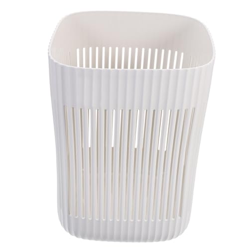 Caneca de basura rectangular blanca de 16 litros