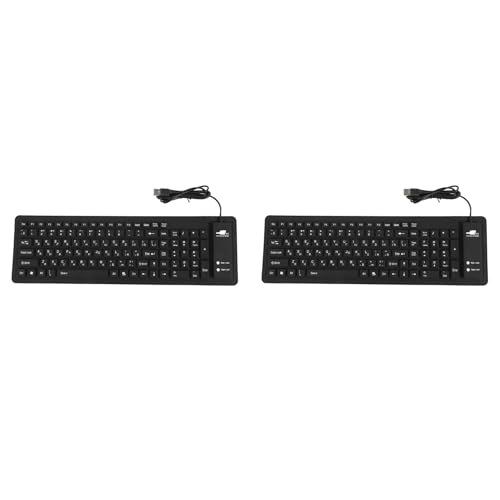 Clavier de silicium russe pliable USB pour espace de travail nomade et bureau épuré
