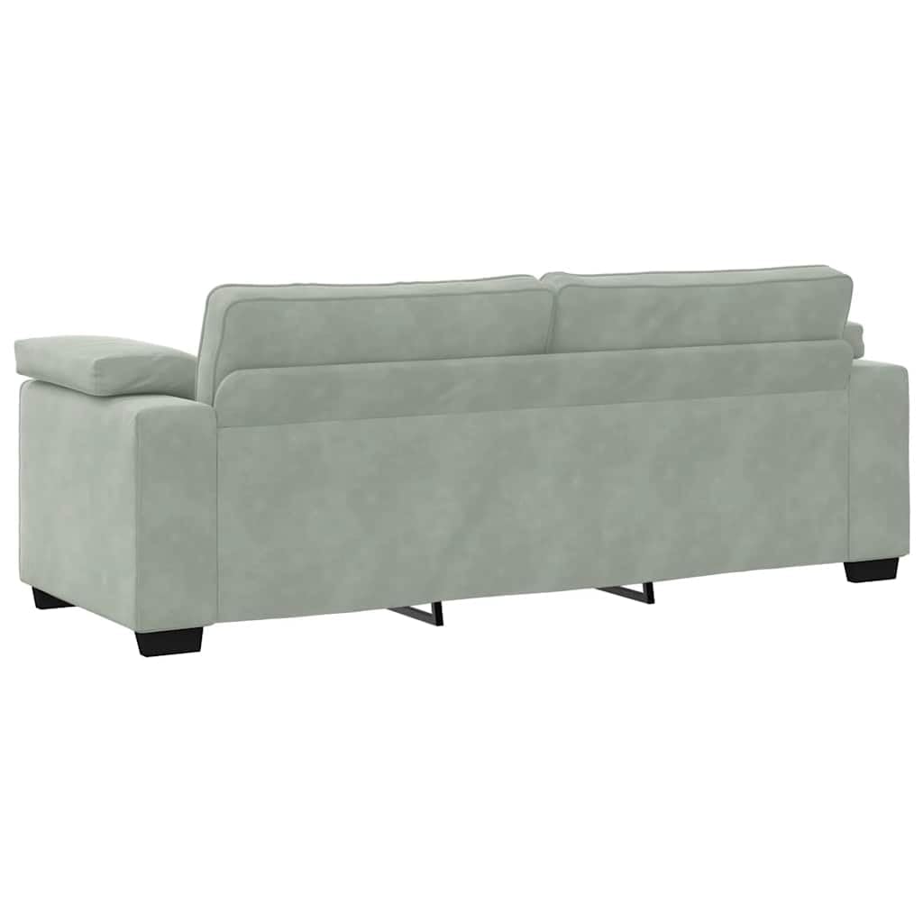 vidaXL Divano a 3 Posti Grigio Chiaro 220x77x82 cm in Velluto, Divano, Divano a 3 posti, Divano in Velluto, Divano, Divano a Tre posti