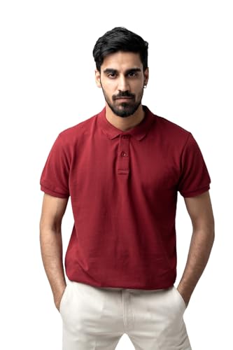 Image of Men's & Boys' Pure Cotton Polo T-Shirt - Half Sleeves, Regular Fit, Solid Plain Classic Polo Collar | Casual & Sportswear