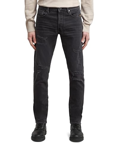 G-STAR Men's 3301 Slim Jeans, Multicolor (Worn In Ripped Grey Sacramento 51001-b479-h468), 35W x 32L