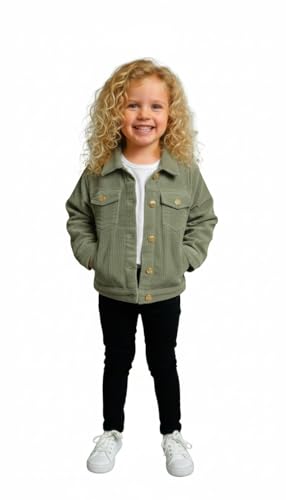 Image of A.T.U.N. (ALL THINGS UBER NICE) Trendy Girls Denim Jacket | Casual Outerwear with Full Button Front, Smart Collar & Pockets | Stylish Casual Kids Jacket for Everyday, Travel, Party & Daily Style