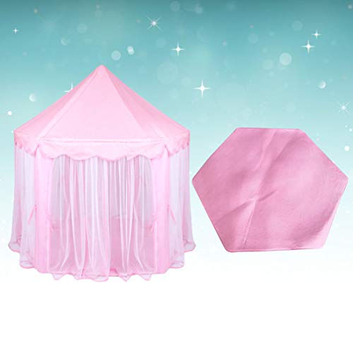 IMIKEYA Barraca infantil hexagonal grande para castelo da Yurt Kids Tent para diversão interna (Rosa