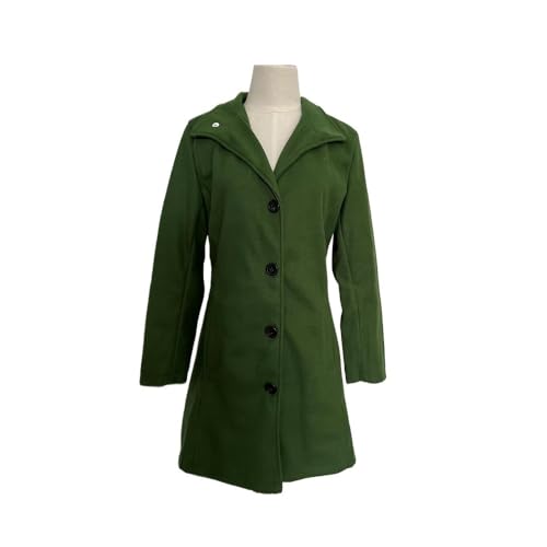 Women's Winter Wool Blend Pea Coat Stand Collar Single Breasted Trench Coat Overcoat2