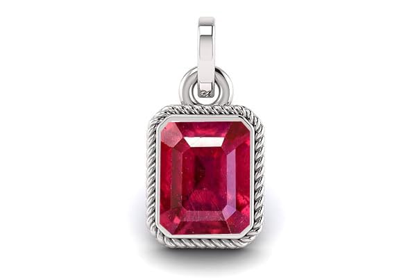 Ruby Pendant/manik Pendant 8.25 Ratti 7.25 Carat Certified Panchdhatu Silver Plated Birthstone/Astrology/Rashi Ratan Pendant for Men & Women-image-36