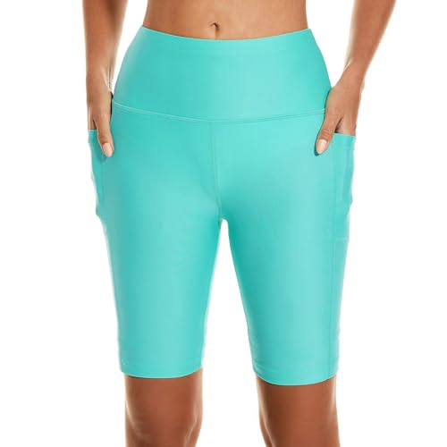 Image of HODOSPORTS Women's 3'' /5'' /7'' /9'' /12'' Swim Board Shorts UPF50+ High Waisted Quick Dry Swimsuit Bottoms with Pockets Liner
