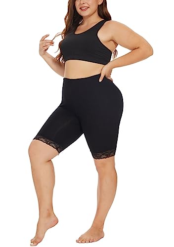 Plus Size Slip Shorts for Women Soft Modal Short Leggings Lace Shorts Under Dresses Mid Thigh Leggings Pants 6