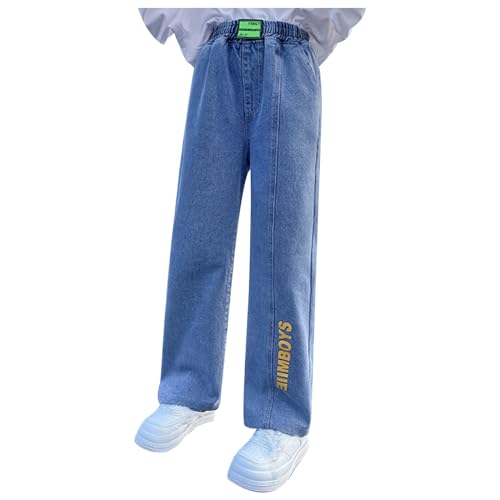 Kids Girls Denim Cargo Pants Glitter High Waist Baggy Denim Jeggings Comfy Junior Pants for Teen Girls