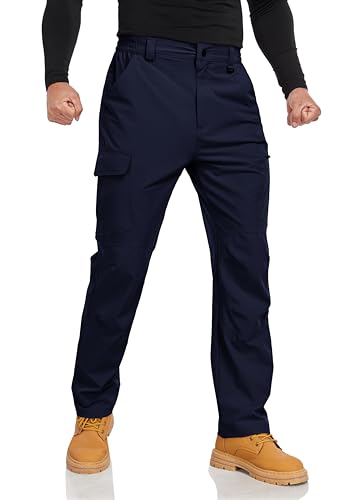 Men's Hiking Cargo Pants Lightweight Quick-Dry Waterproof Stretch Work Fishing Travel Outdoor Pants with 6 Pockets2