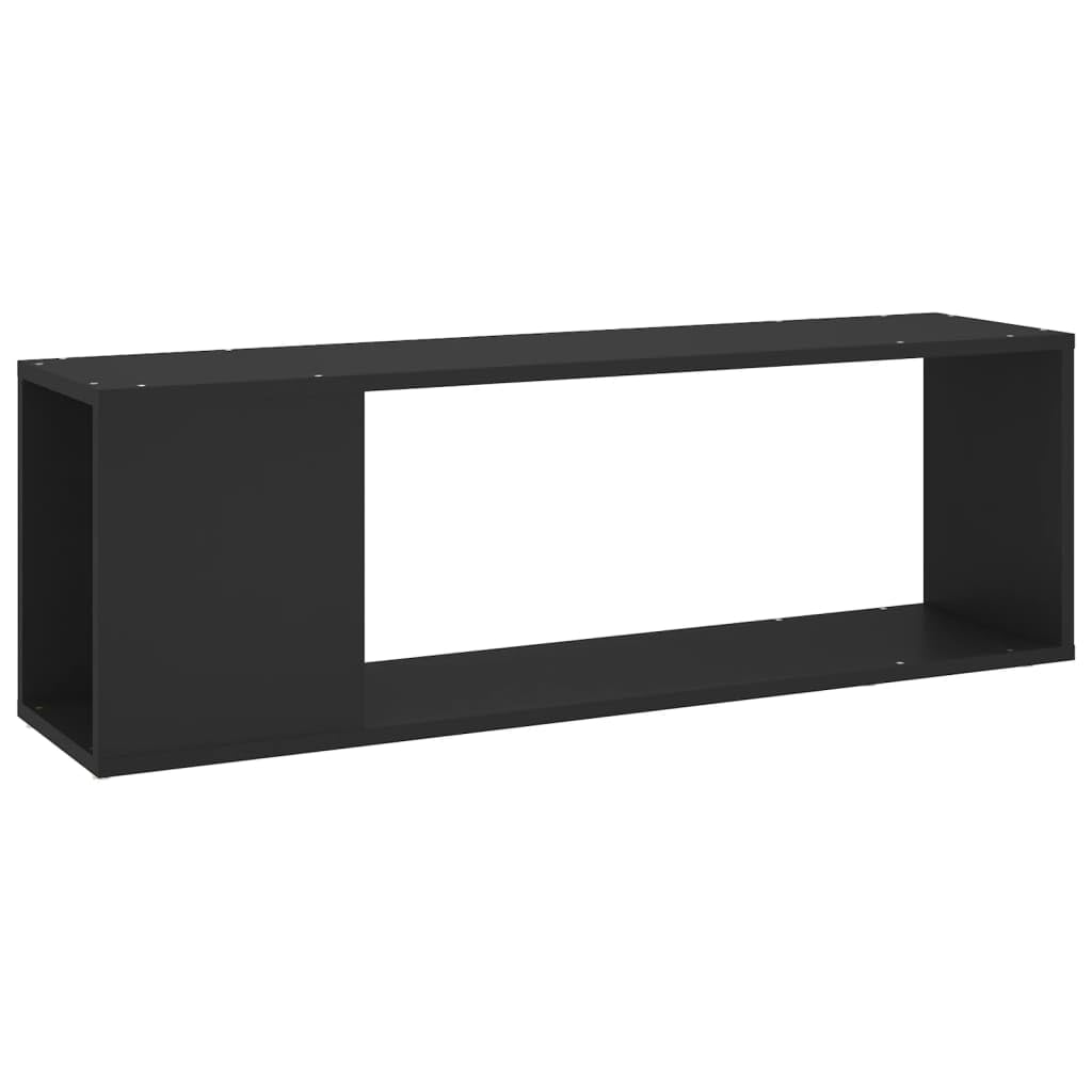 Elegancki czarny stojak na telewizor, 100 x 24 x 32 cm, klasyczny design, płyta wiórowa, przestronna powierzchnia nośna, idealny do eksponowania przedmiotów dekoracyjnych, mebli do salonu
