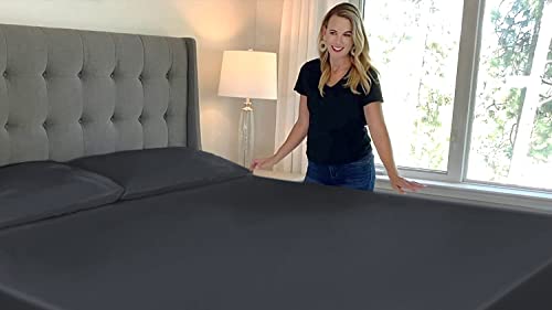 Superior Linen Fitted Rv Sheets 100% Cotton, Only Quality Fabrics Used And Breathable, Comfortable And Machine Washable (Three Quarter Bed Sheets 48X75) Dark Gray #TOP4