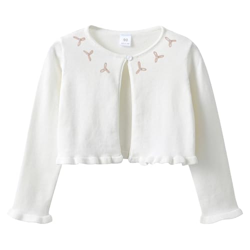 Girls Cardigan Dress Cover Up Kids 100% Cotton Bolero Shrug Cover Up Solid Color Knitwear for Spring Summer