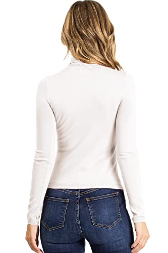Image of Ambiance Apparel Women's Ribbed Long Sleeve Turtleneck Top