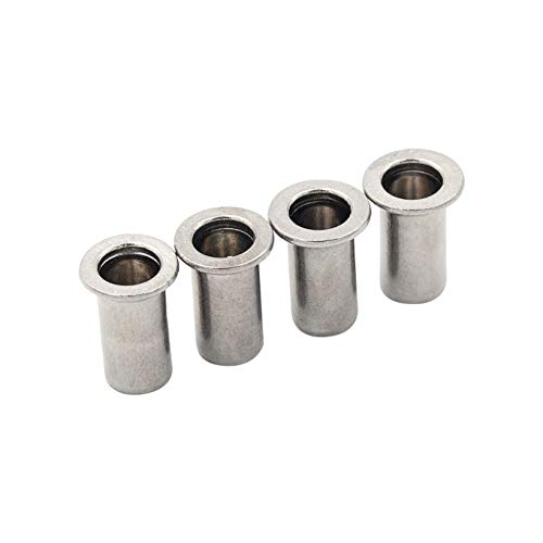 100pcs Stainless Steel Light Body Countersunk Open End Cylinder Rivet Nut Insert (M6)