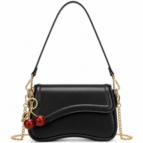 Image of Amszke Shoulder Bag for Women Y2K Crossbody Purse PU Leather Underarm Handbag 2 Adjustable Strap for Daily Commute Travel