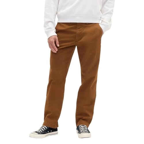 Image of Gap Men Solid Straight Fit Full Length Trousers