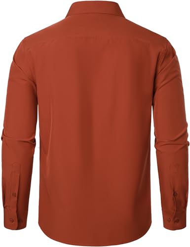 ZEROYAA Men's Regular Fit Dress Shirt Stretch Wrinkle-Free Long Sleeve Casual Business Button Up Shirts3