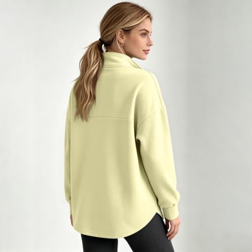 Quarter Zip Pullover Women Loose Fit Fleece Lined Hoodie Sweat Shirts | Vintage Sweatshirt, Soft, Warm, Pullover, Long Sleeve, Comfortable, Lounging, Gift, Party, Vacation Outfits for Women - image 5